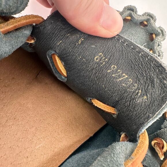 Minnetonka Southwestern Fringe Size 8.5 Suede Moccasins Loafers Boho Hard Sole - Picture 8 of 9